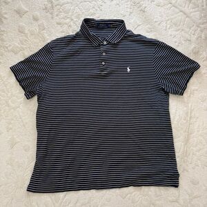 Polo by Ralph Lauren Men's Black and White Striped Polo